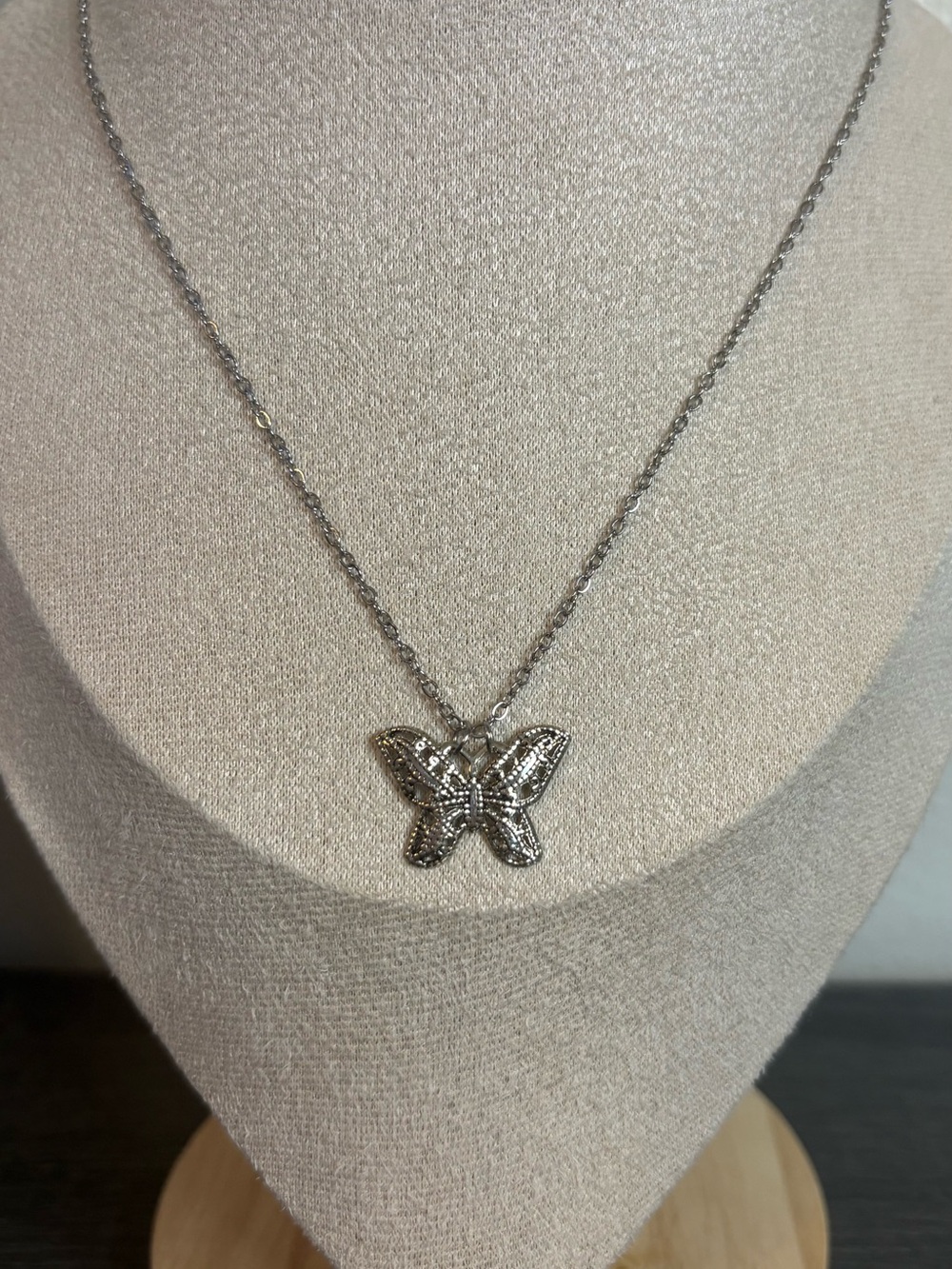Handmade Silver Butterfly Necklace